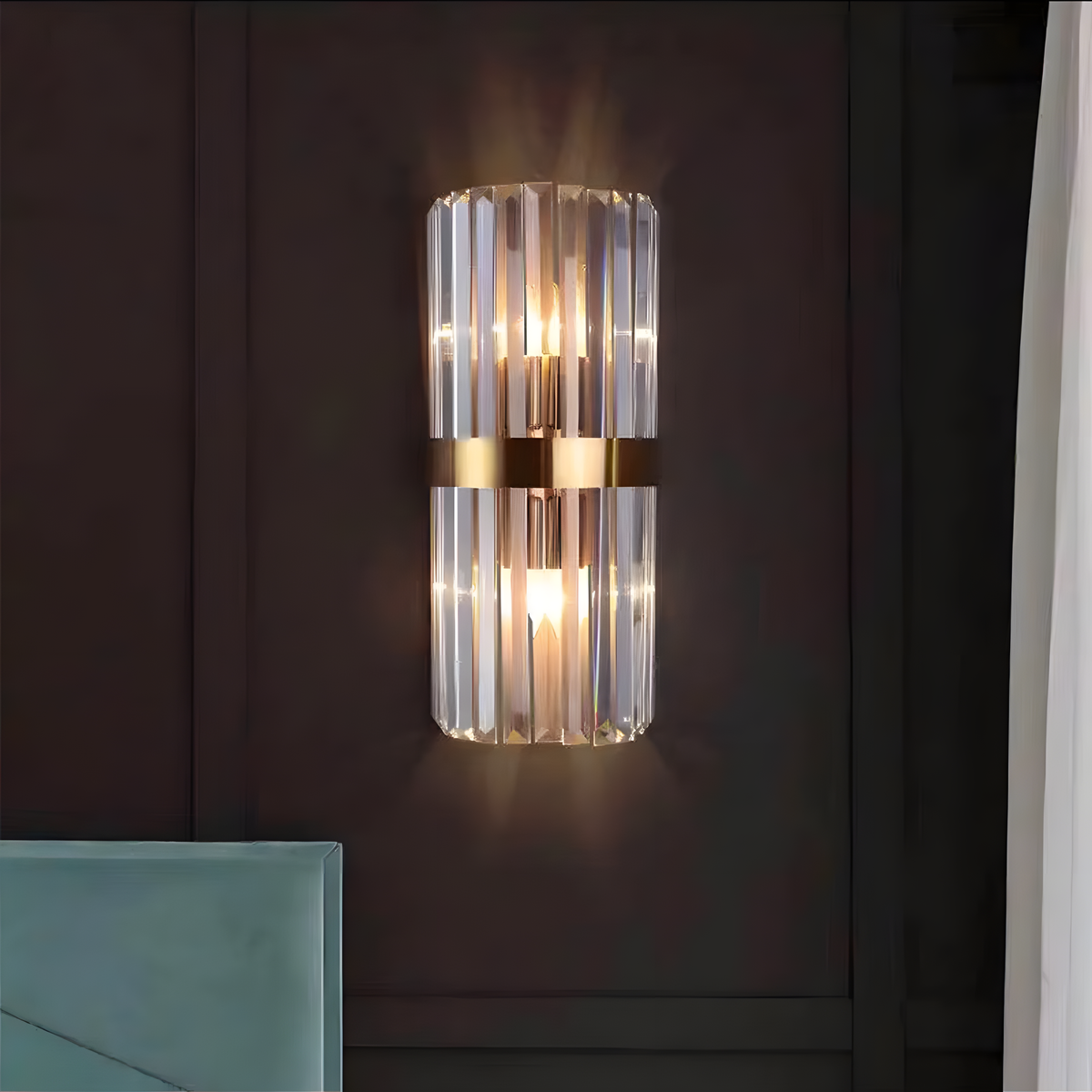 Crystal Wall Light | Stainless Steel Sconce