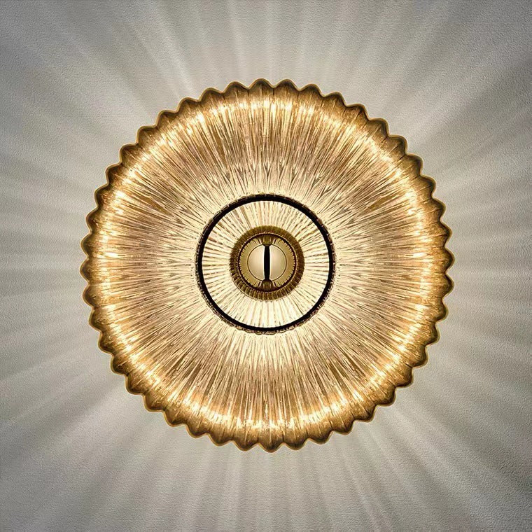 Nordic Vintage Glass Wall Sconce | Round Disc Light
