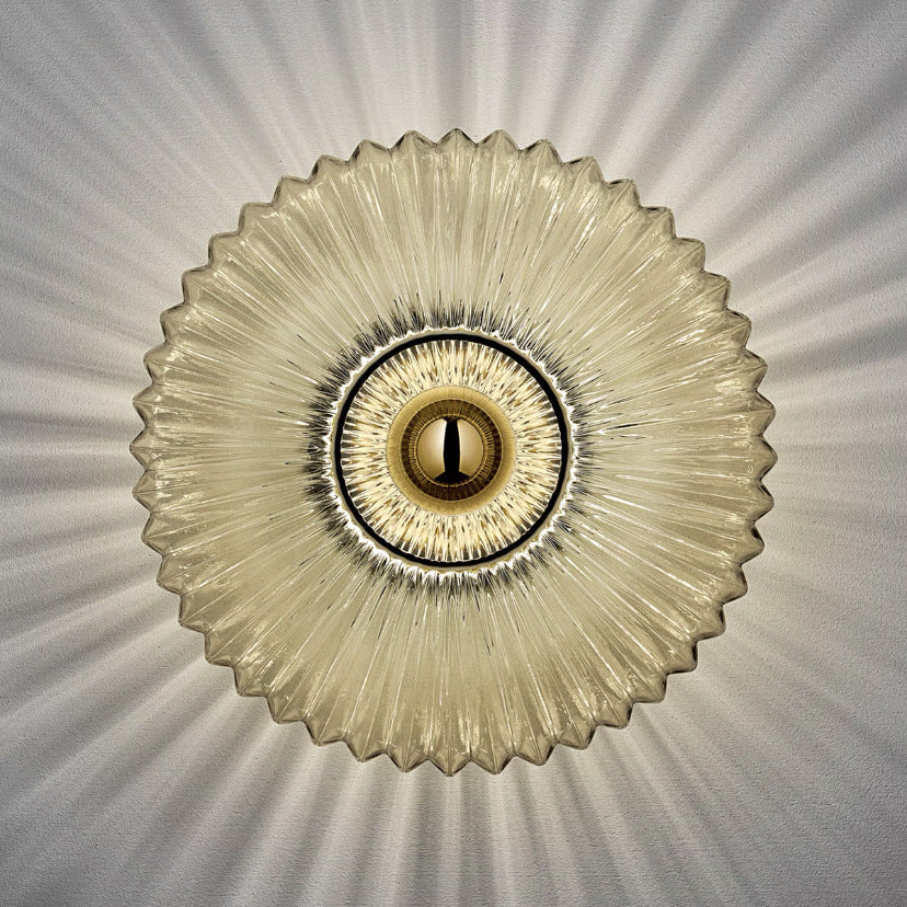 Nordic Vintage Glass Wall Sconce | Round Disc Light