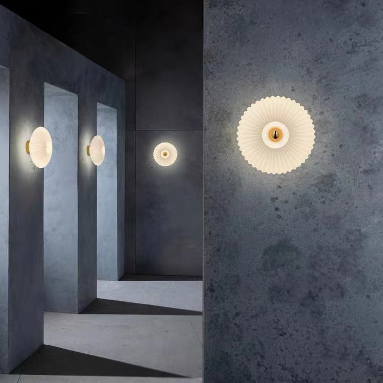 Nordic Vintage Glass Wall Sconce | Round Disc Light