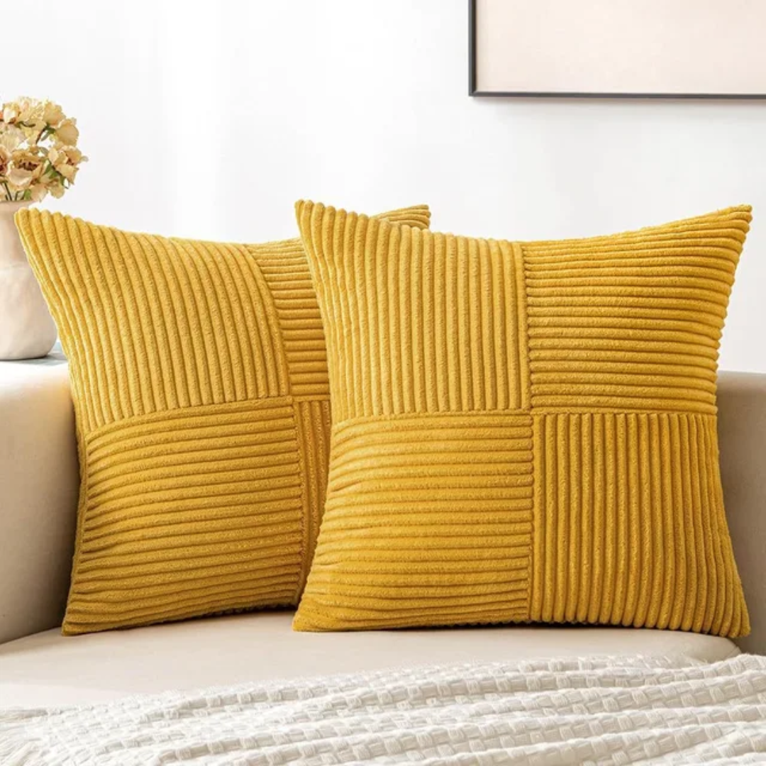 Corduroy Cushion Covers | Striped Throw Pillow Covers