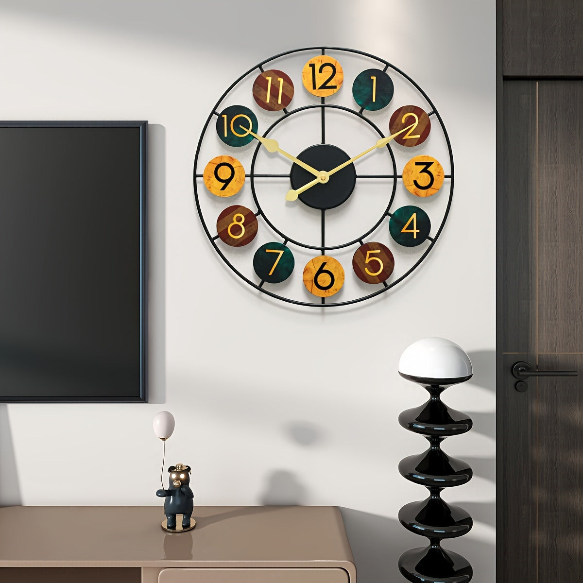 Colourful Metal Wall Clock