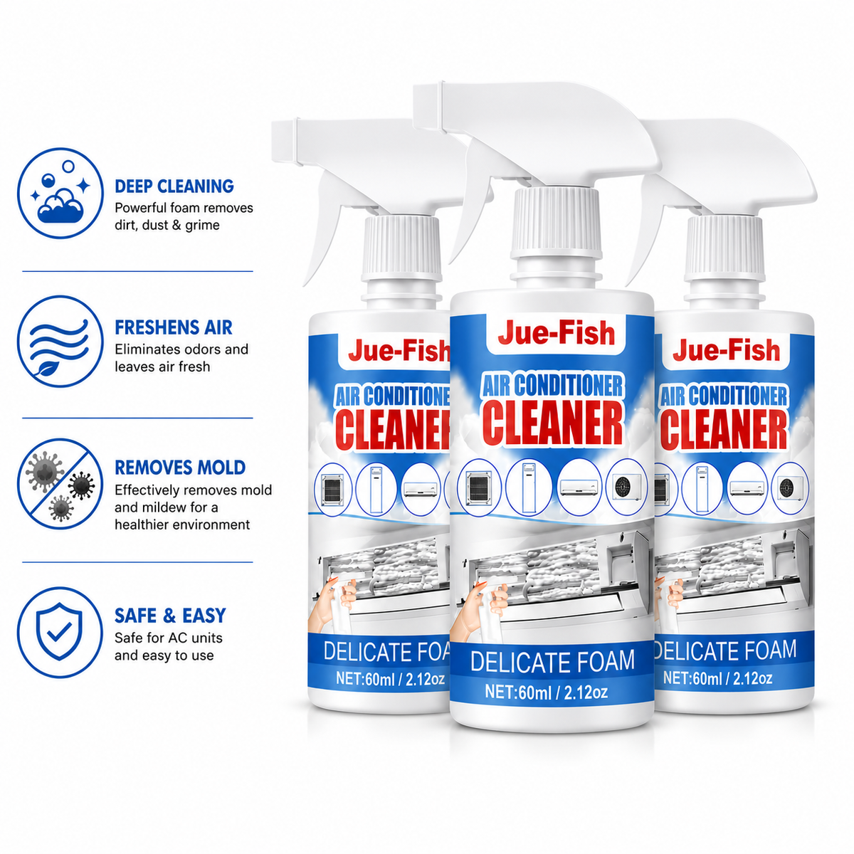 Air Conditioner Cleaner Foam Spray (3-Pack)