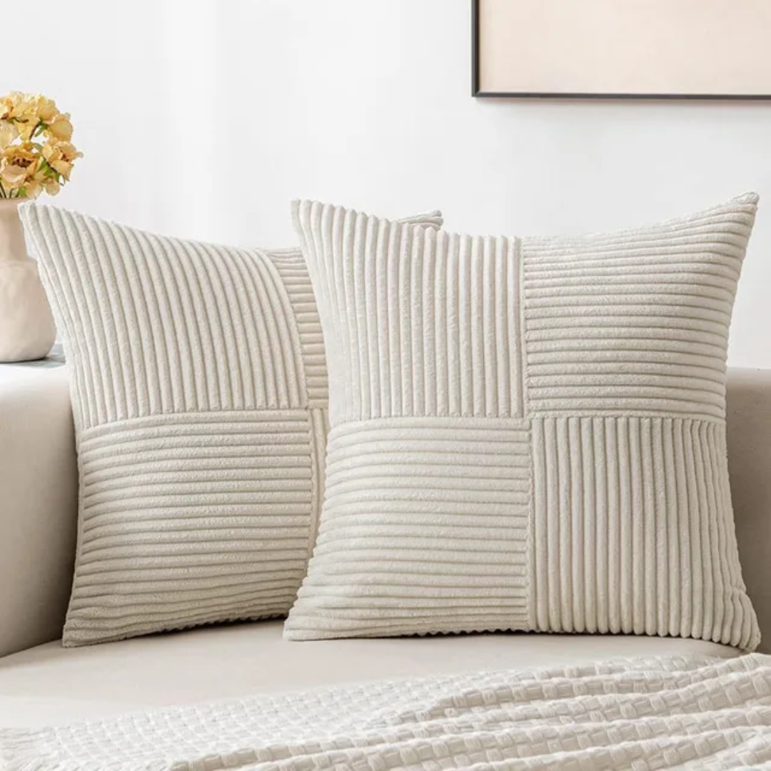 Corduroy Cushion Covers | Striped Throw Pillow Covers