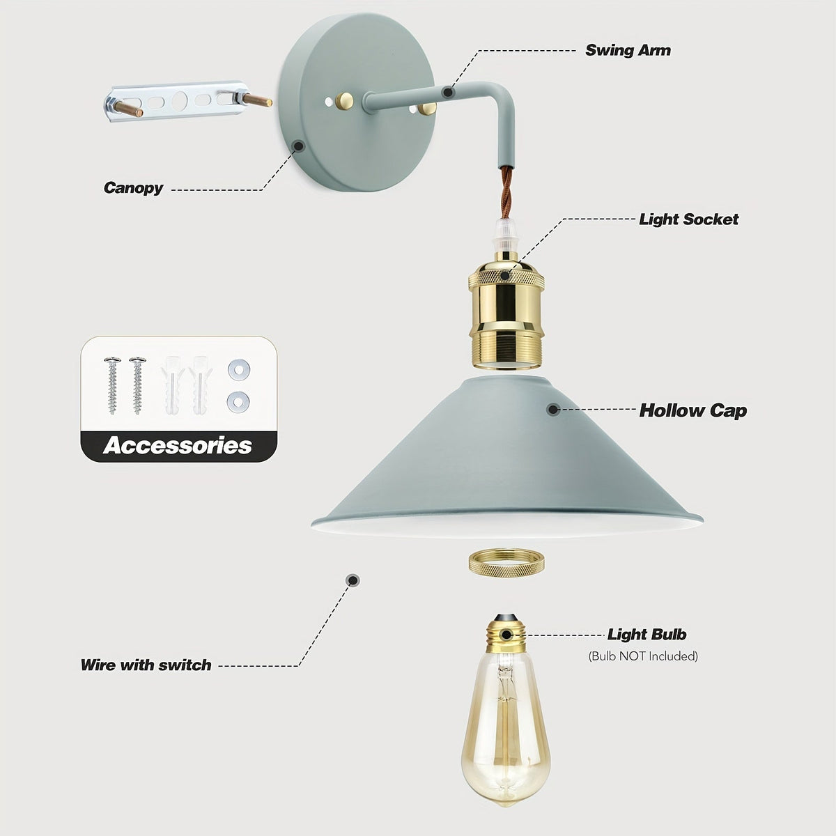 Industrial Metal Wall Sconce