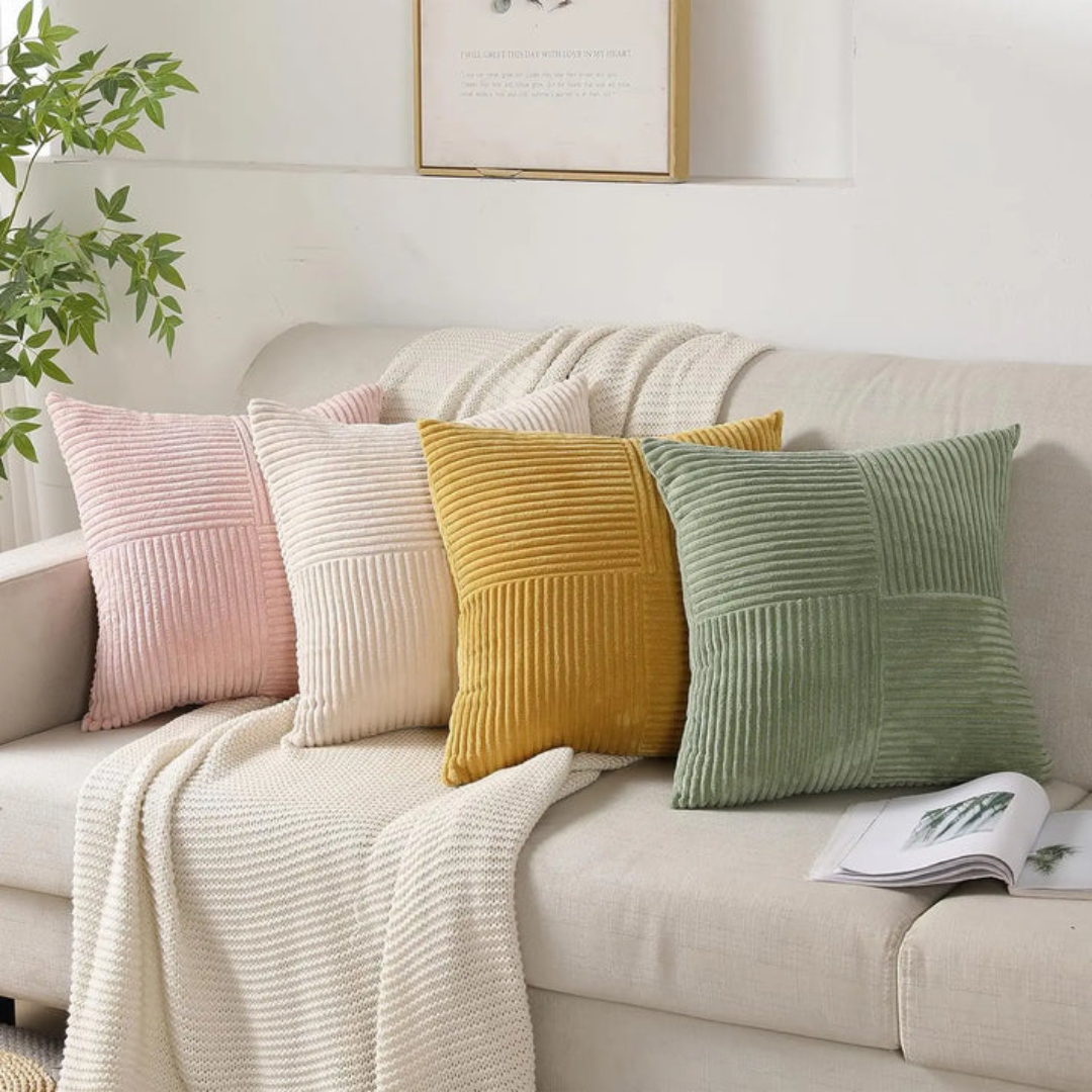 Corduroy Cushion Covers | Striped Throw Pillow Covers