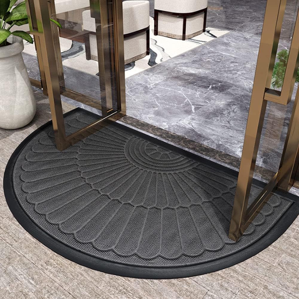 Non-Slip Rubber Semi-Circular Door Mat