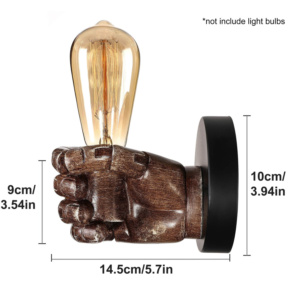 Industrial Hand Wall Lamp | Resin Wall Sconce