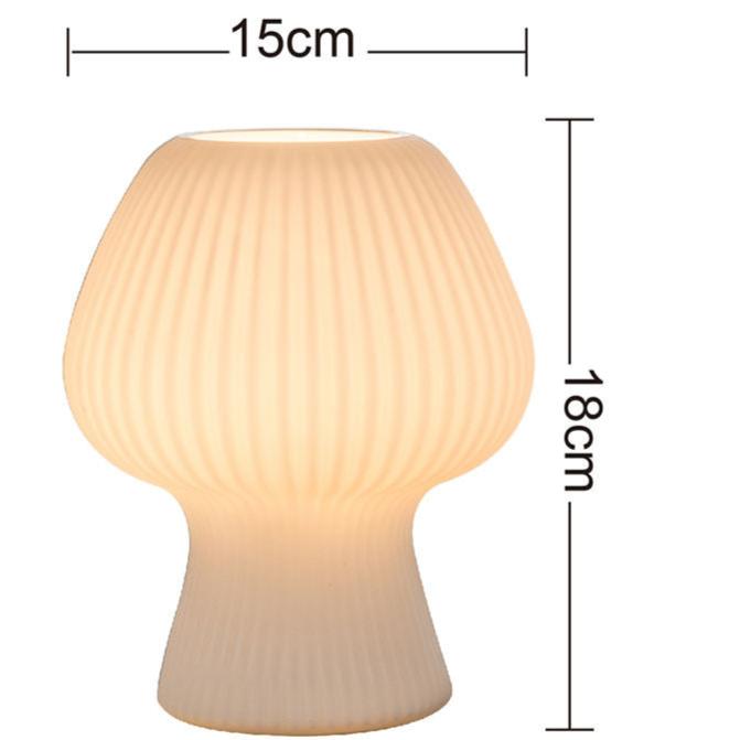 Vintage Ribbed Glass Table Lamp