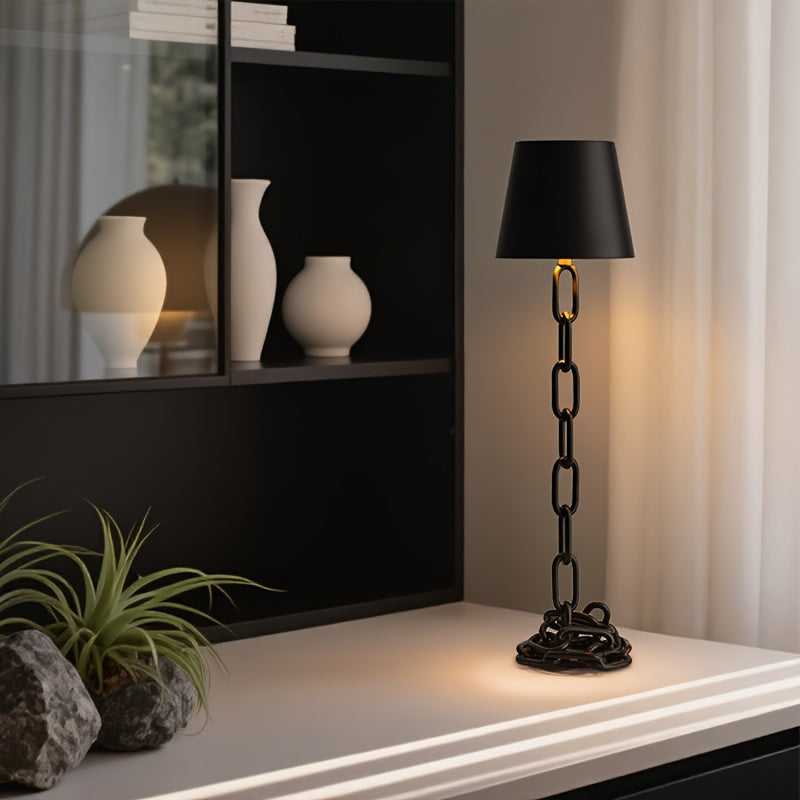 Modern Chain-Link Table Lamp | Rechargeable LED Light