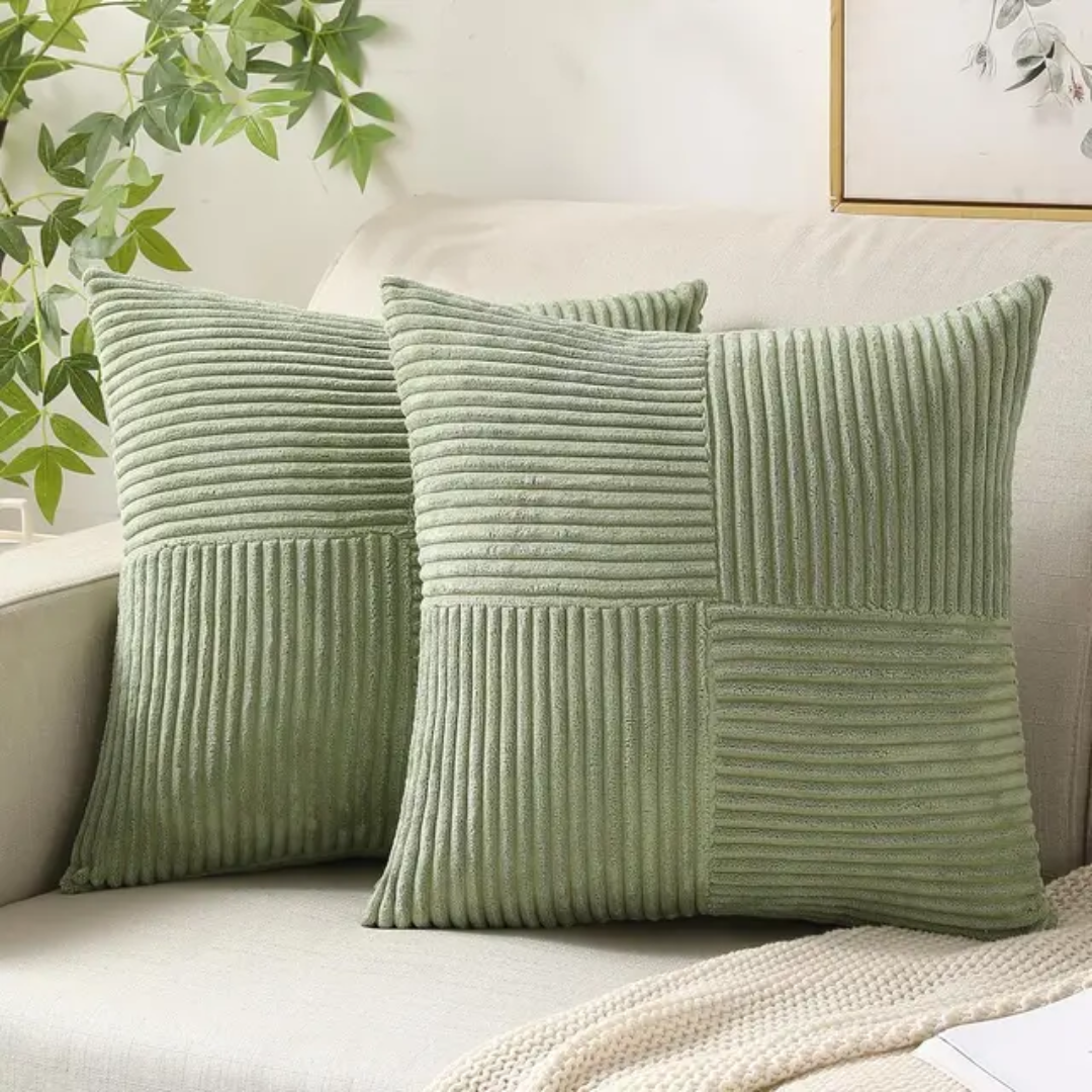 Corduroy Cushion Covers | Striped Throw Pillow Covers