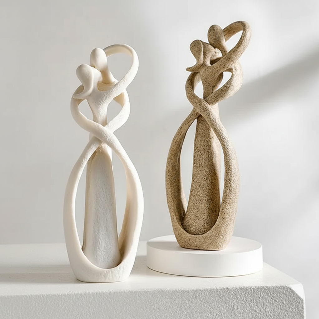 Abstract Resin Couple Sculpture