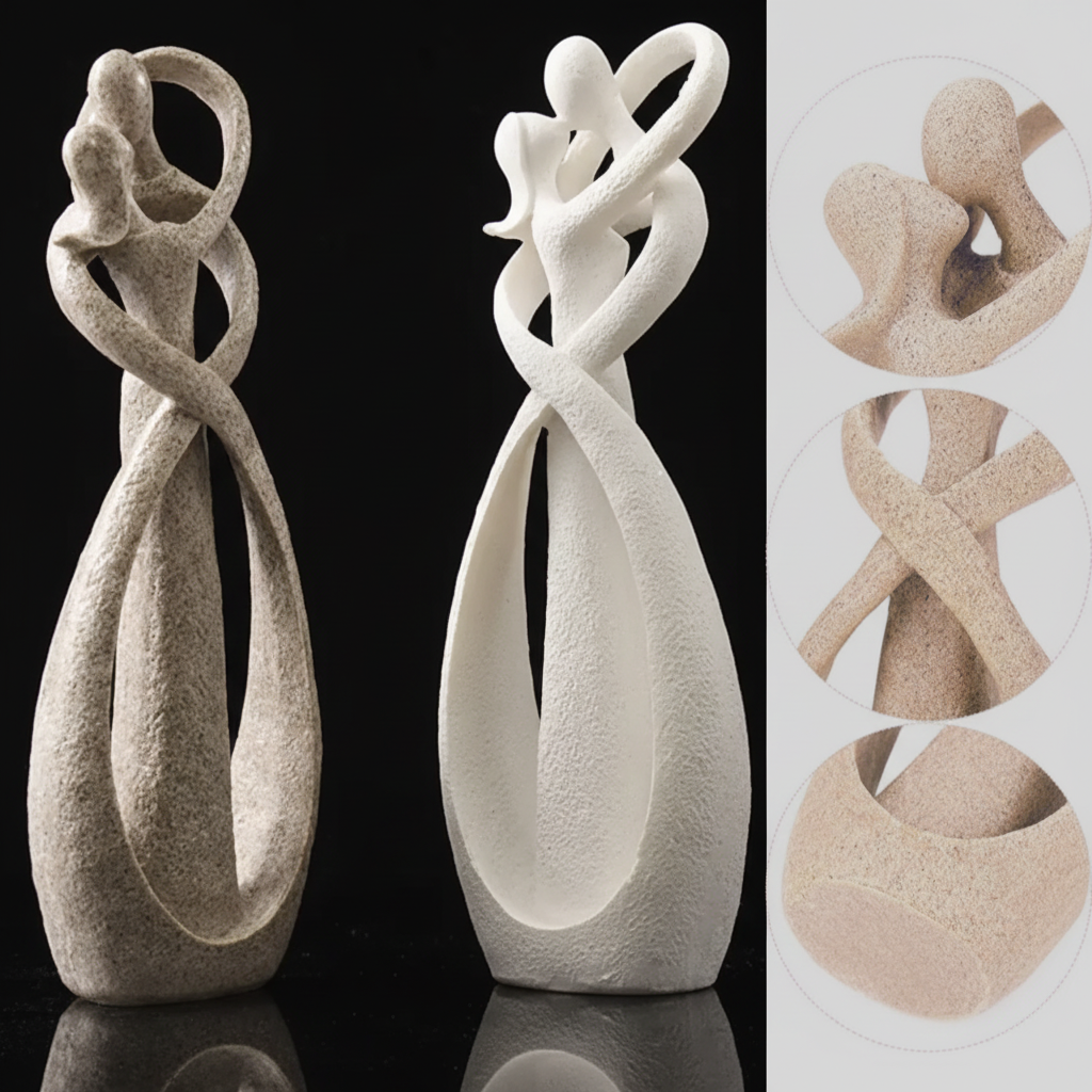 Abstract Resin Couple Sculpture
