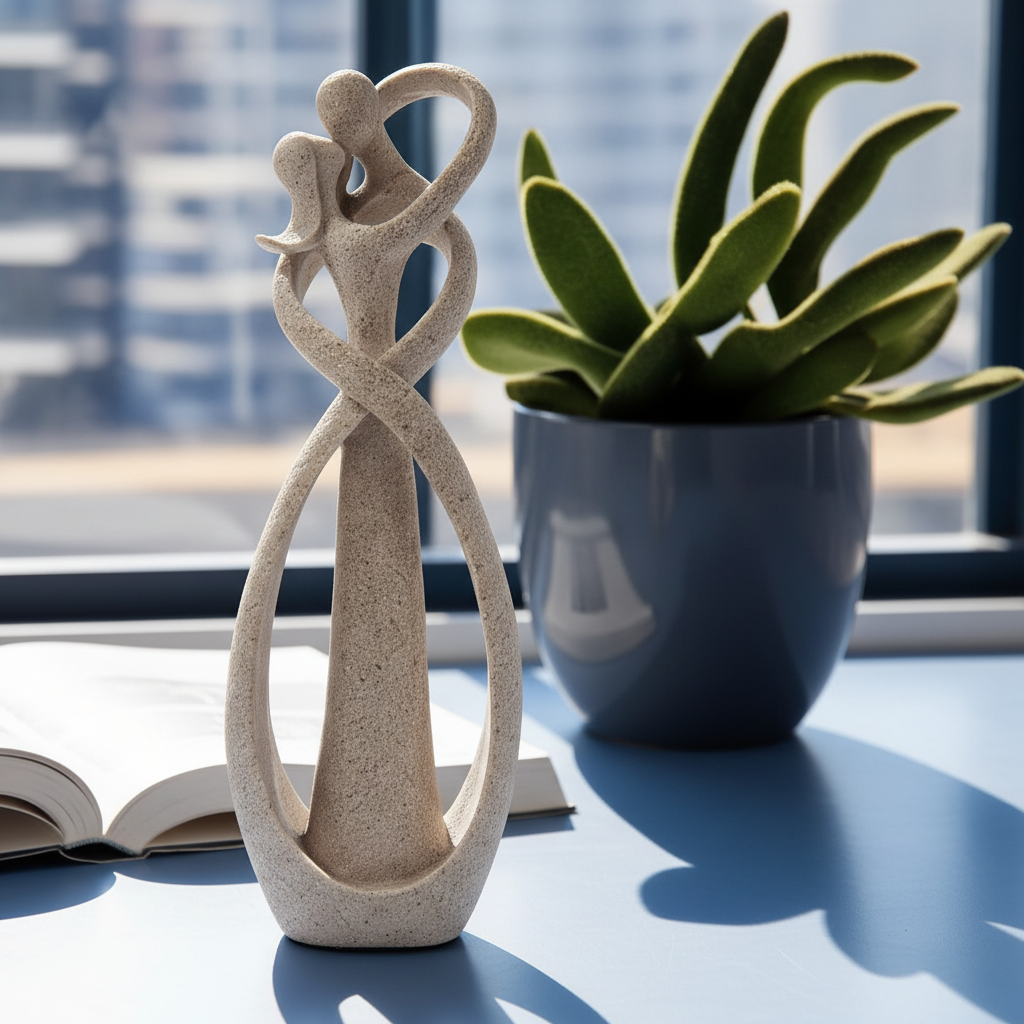 Abstract Resin Couple Sculpture