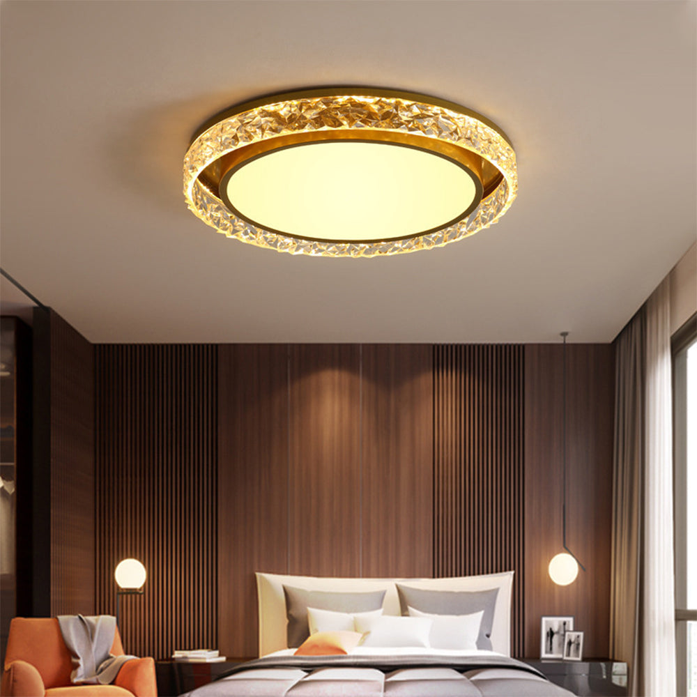 Crystal Halo LED Ceiling Light | Dimmable Flush Mount