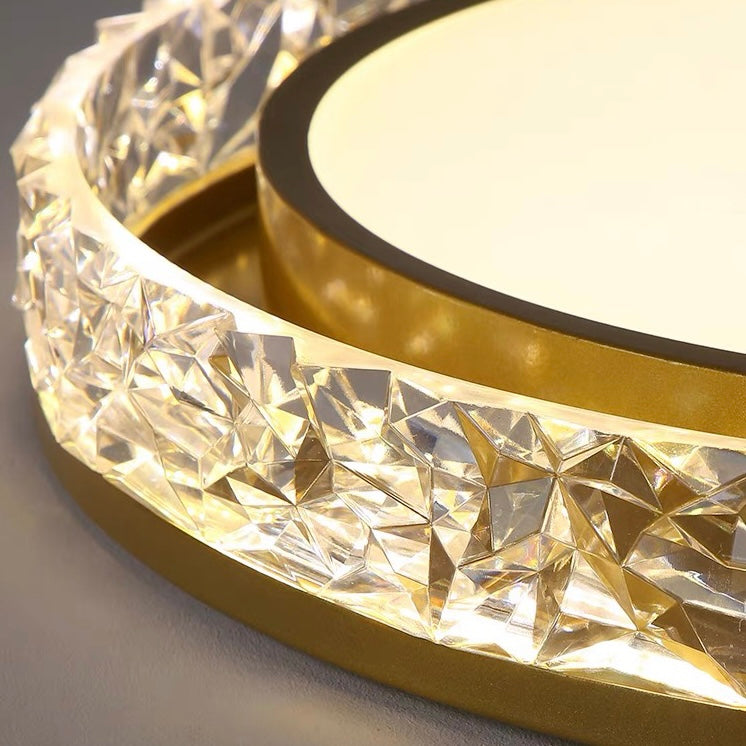 Crystal Halo LED Ceiling Light | Dimmable Flush Mount