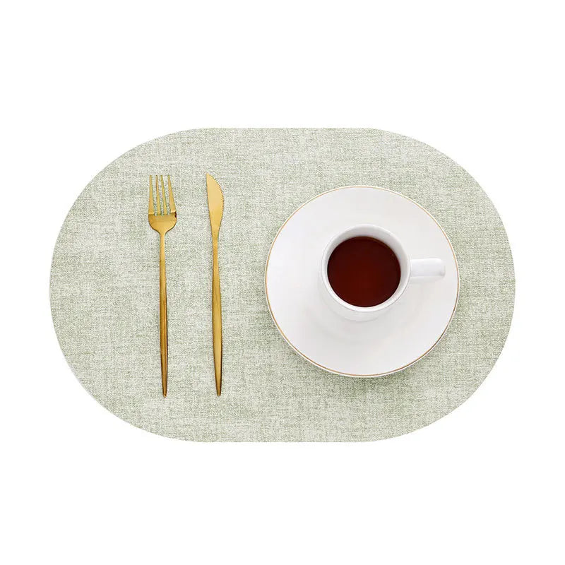 LinoMat | Oval Faux Leather Placemats