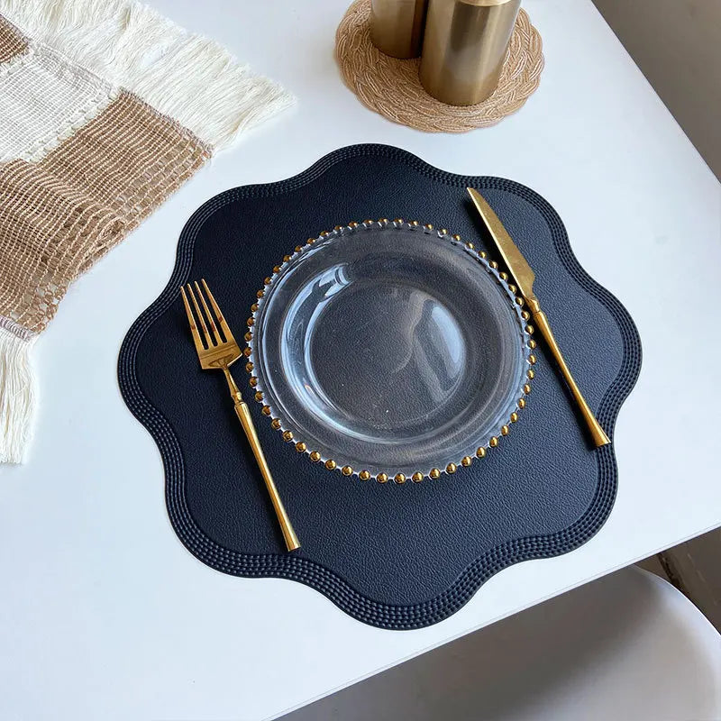 FloraMat | Luxury Round Faux Leather Placemats