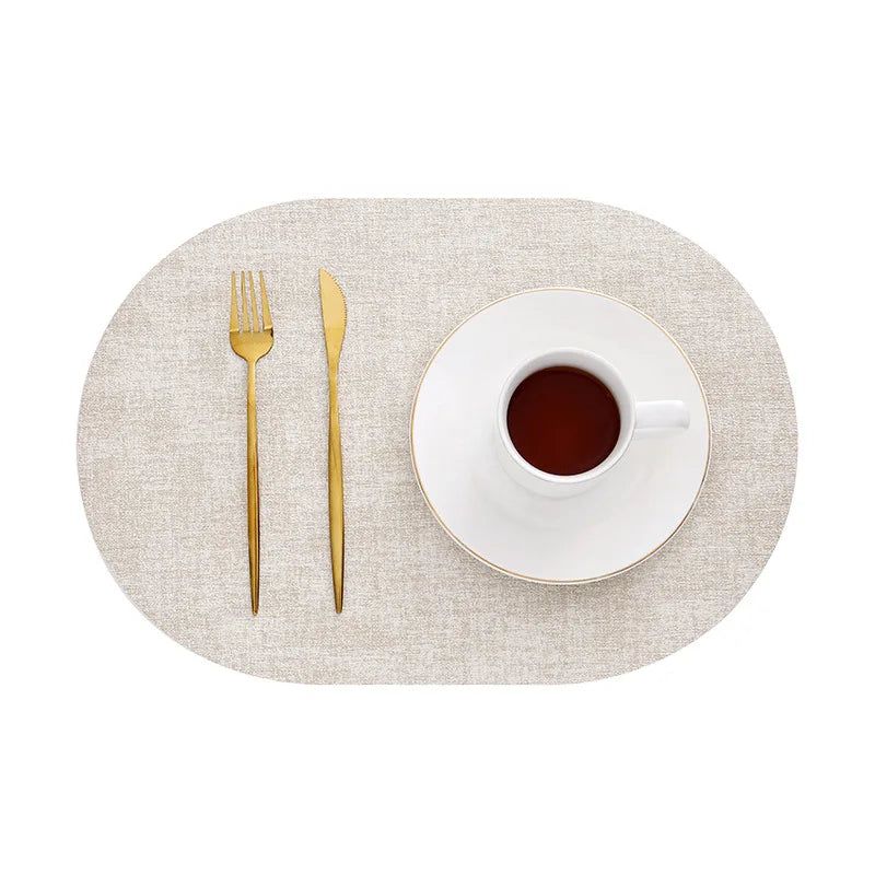 LinoMat | Oval Faux Leather Placemats