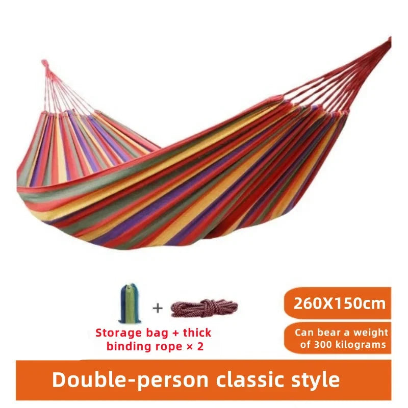 Canvas Hammock | Striped Double Swing Bed