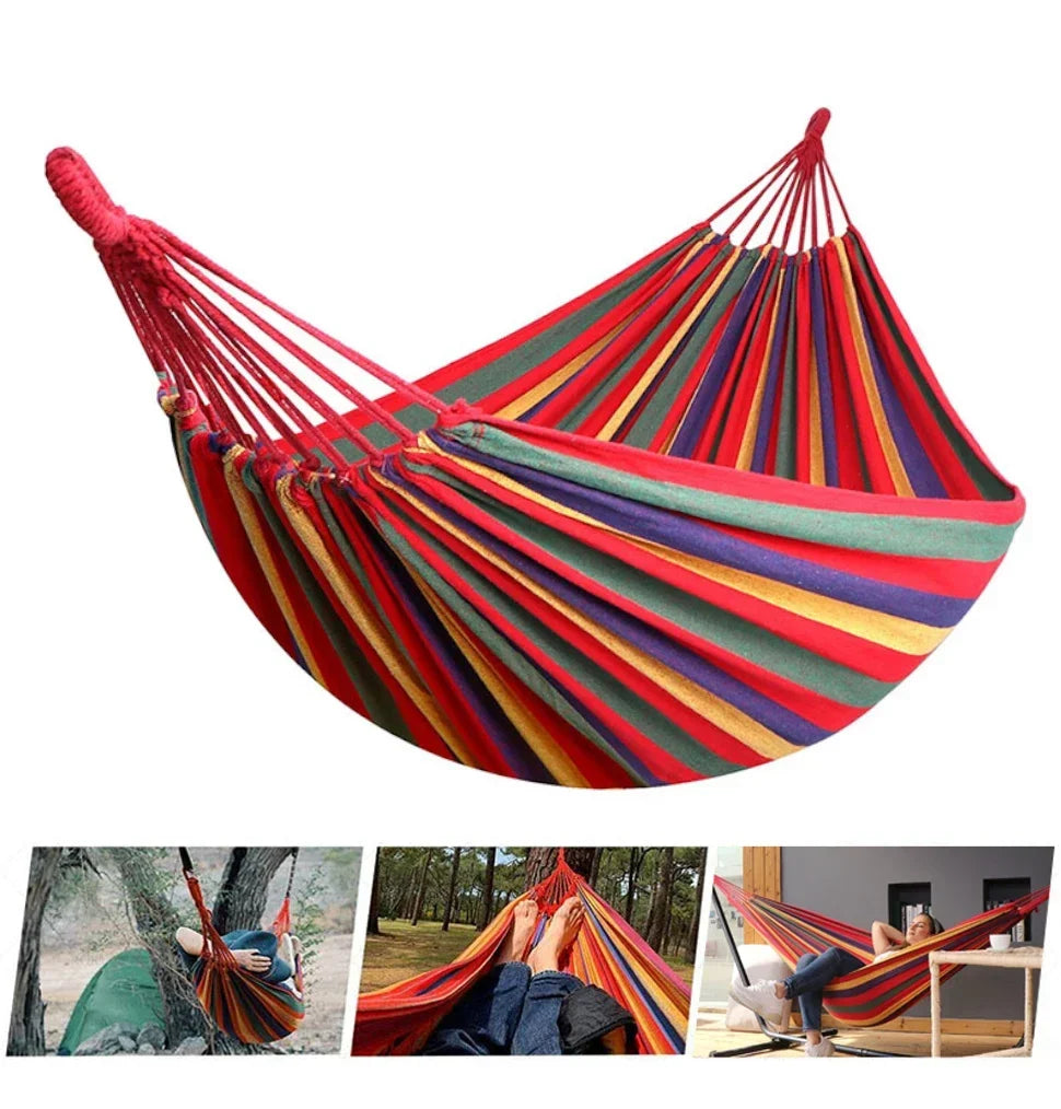 Canvas Hammock | Striped Double Swing Bed