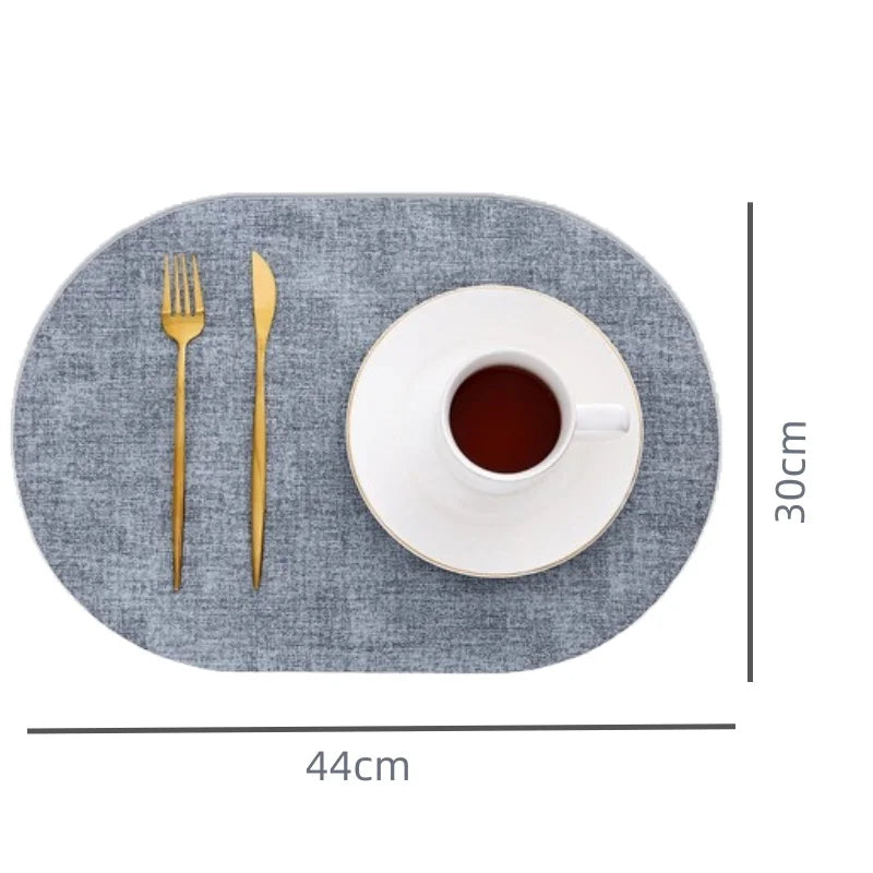 LinoMat | Oval Faux Leather Placemats