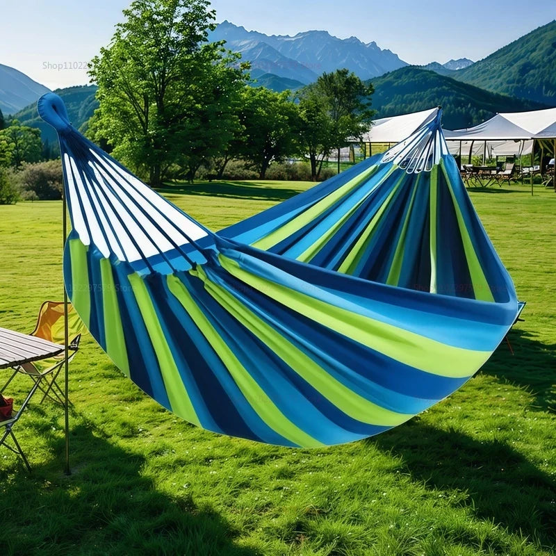 Canvas Hammock | Striped Double Swing Bed