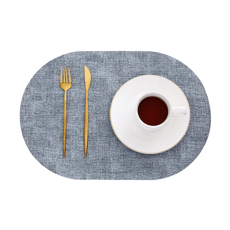 LinoMat | Oval Faux Leather Placemats