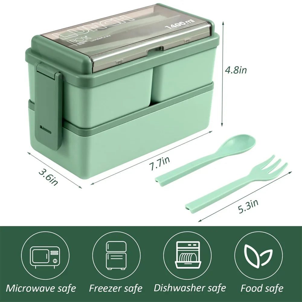 1400ml Double Layer Bento Box