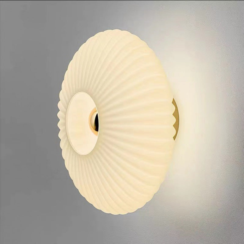 Nordic Vintage Glass Wall Sconce | Round Disc Light