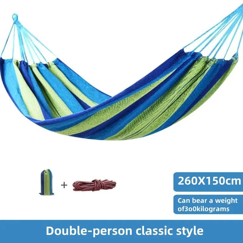 Canvas Hammock | Striped Double Swing Bed
