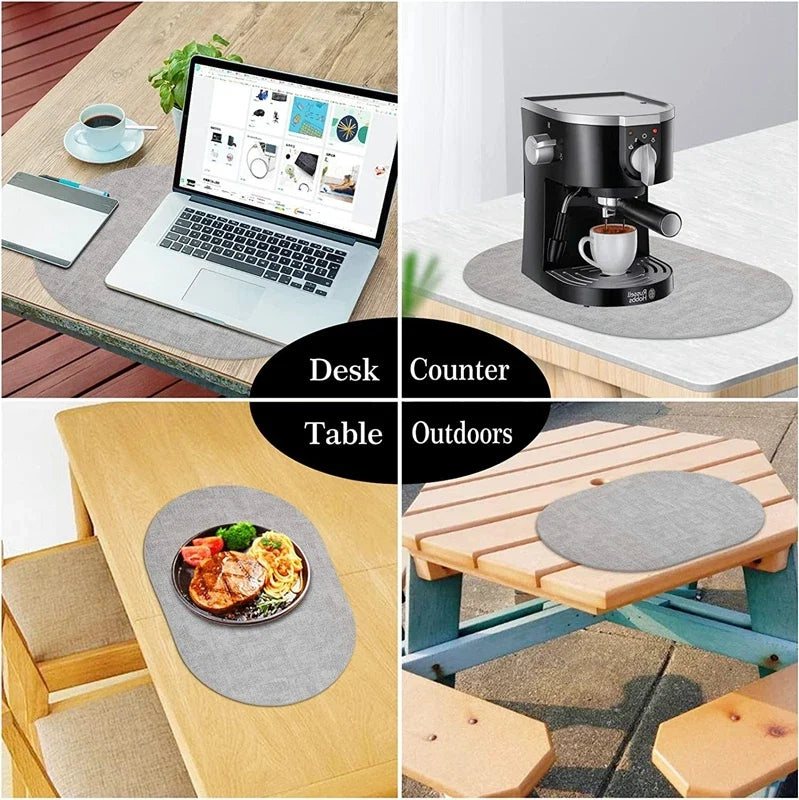 LinoMat | Oval Faux Leather Placemats