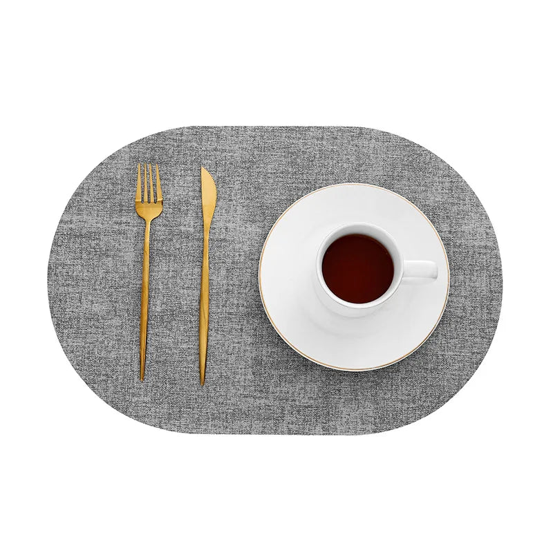 LinoMat | Oval Faux Leather Placemats