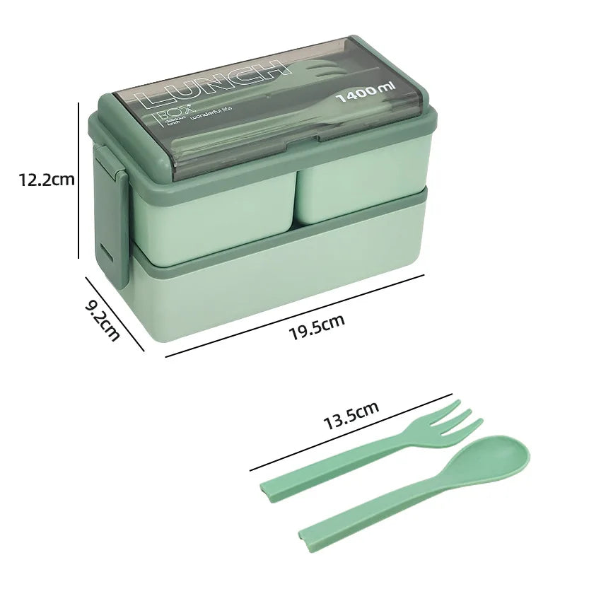 1400ml Double Layer Bento Box
