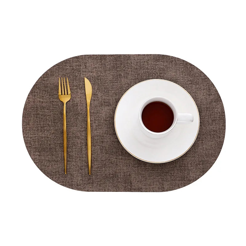 LinoMat | Oval Faux Leather Placemats