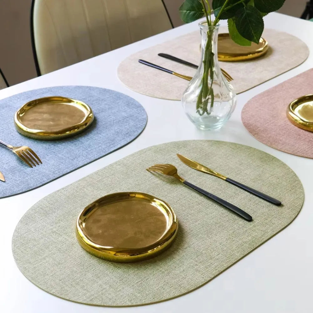 LinoMat | Oval Faux Leather Placemats