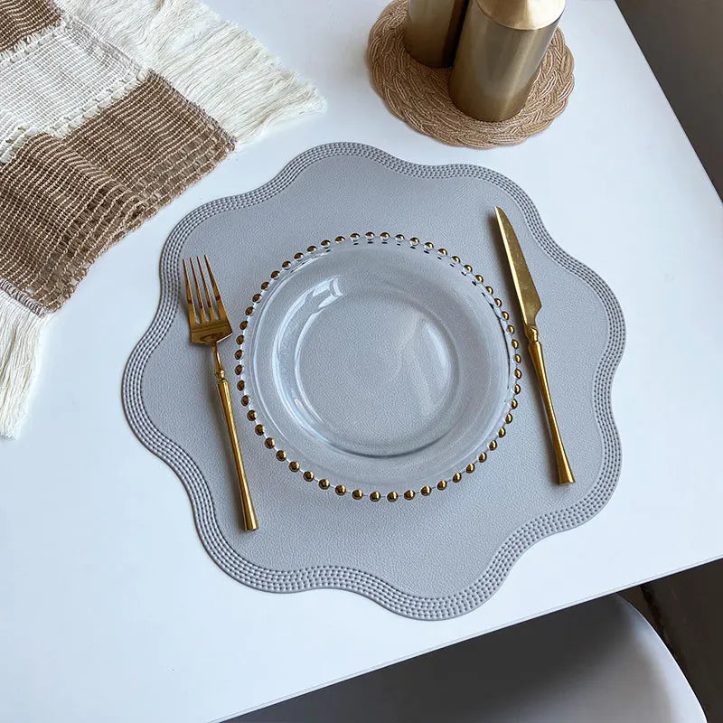 FloraMat | Luxury Round Faux Leather Placemats