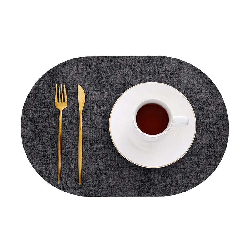 LinoMat | Oval Faux Leather Placemats