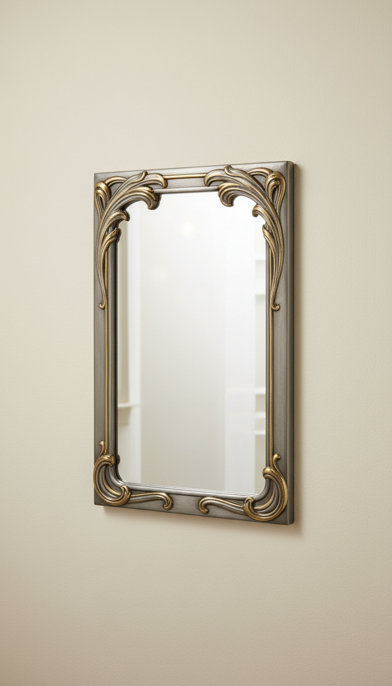 Rectangular Pewter Mirror