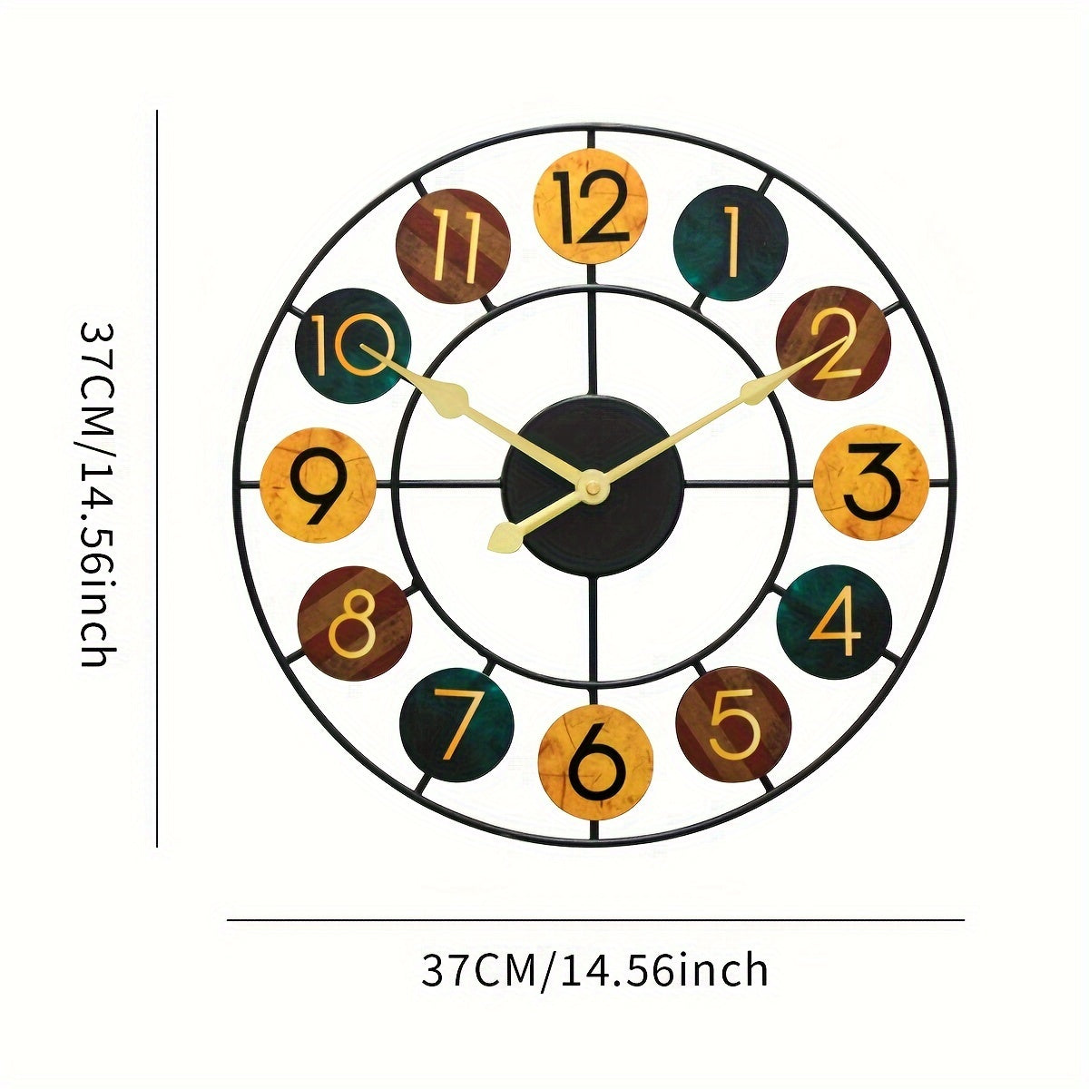 Colourful Metal Wall Clock