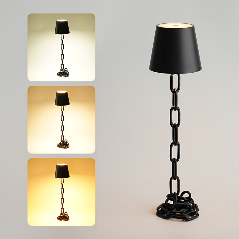Modern Chain-Link Table Lamp | Rechargeable LED Light