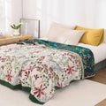 Cotton Throw Blanket Fluffy Floral