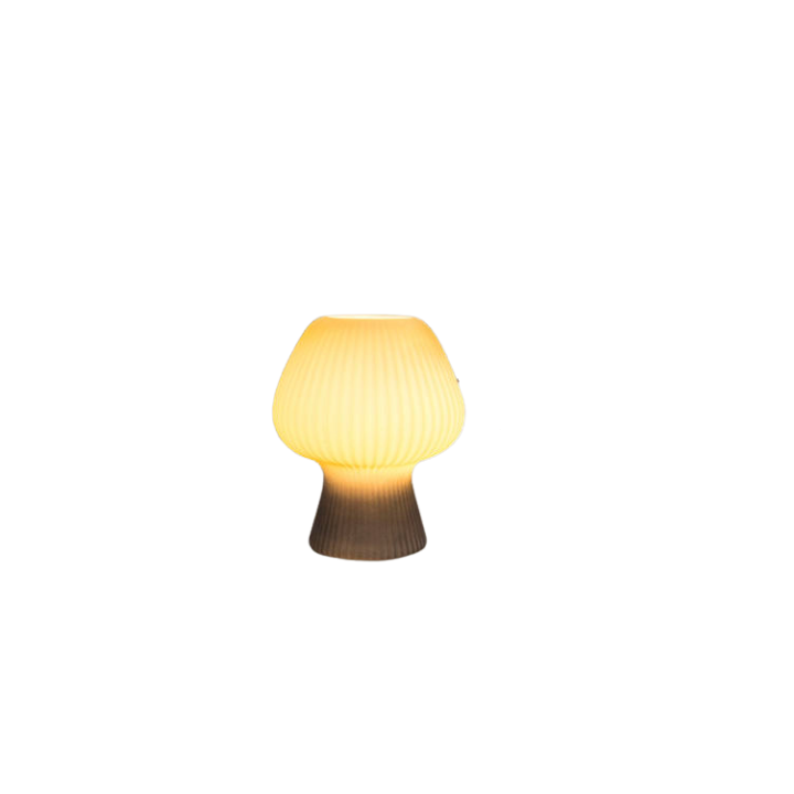 Vintage Ribbed Glass Table Lamp